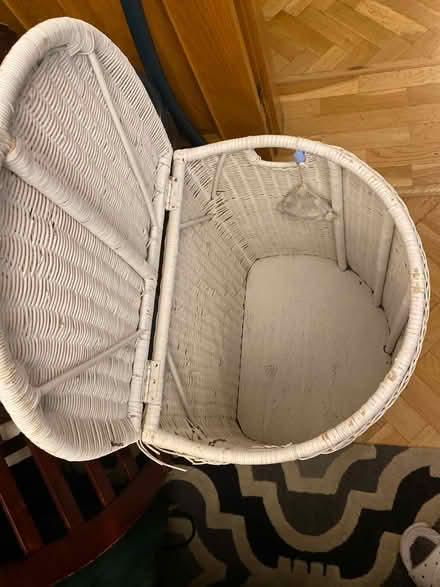 Photo of free White wicker laundry hamper (N14 Oakwood Park) #2