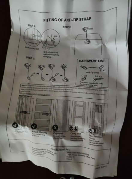 Photo of free Anti tip straps (Jericho OX2) #2