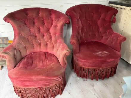 Photo of free Antique Upholstered Red Chairs (CV8) #1