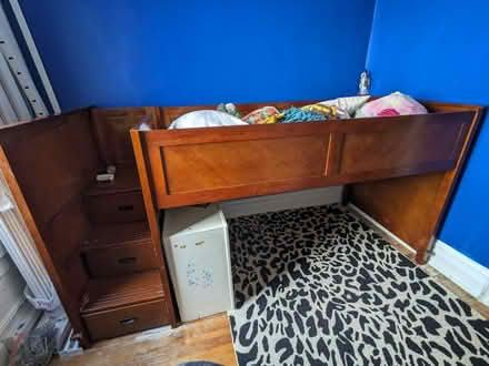 Photo of free Wooden twin-size loft bed for kids (Morningside Heights/Claremont) #1