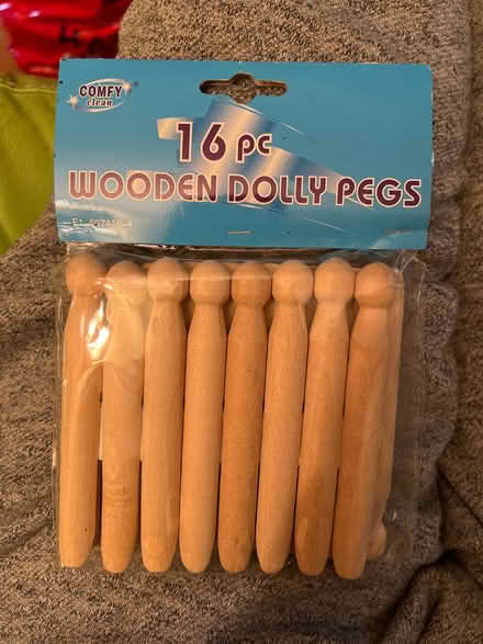 Photo of free Unopened packet of wooden dolly pegs (Stonehaven AB39) #1