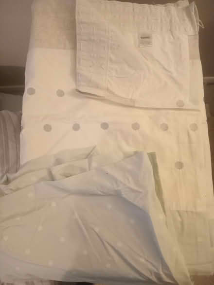 Photo of free Pair of curtains, pale aqua and white. (Kennington OX1) #1