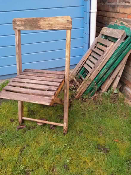 Photo of free 4 Wooden garden foldable chairs (Sundridge TN14) #1