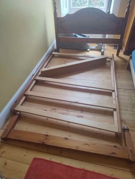 Photo of free Pine double bed, no mattress (Shandon EH11) #1