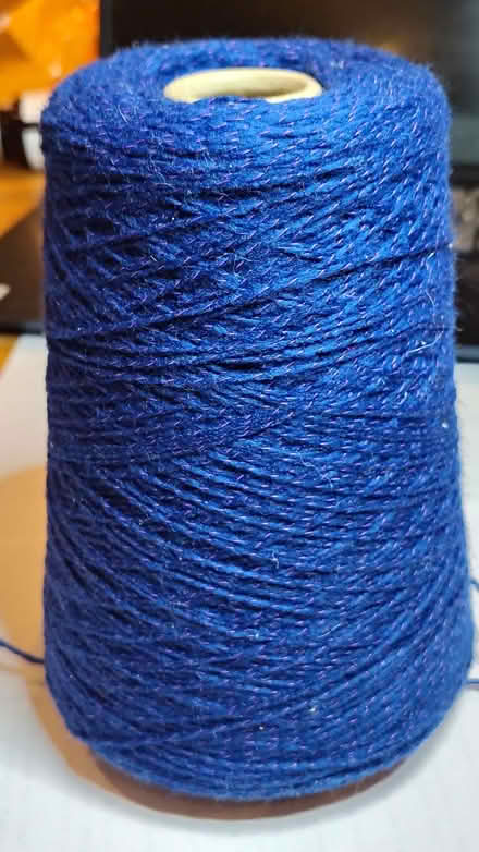 Photo of free Knitting yarn, navy blue acrylic, on cone. (GU10) #1
