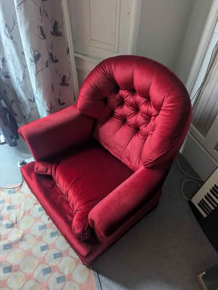 Photo of free Red Velvet armchair (G42) #1
