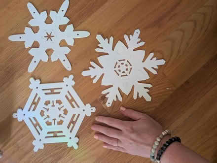 Photo of free Set of 9 craft cardstock snowflakes (Teele Square) #1