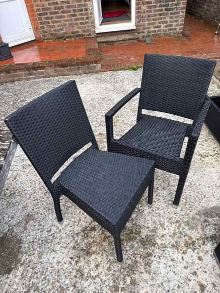 Photo of free 8 rattan garden chairs (motcombe) #1