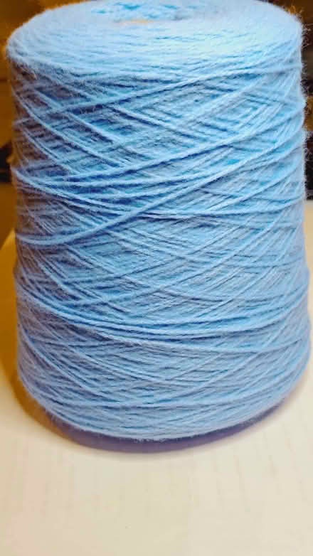 Photo of free Knitting yarn - on cone, pale blue acrylic. (GU10) #1