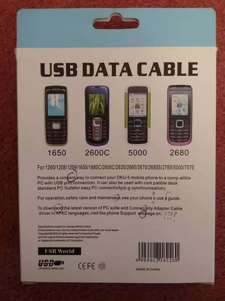 Photo of free USB DATA CABLE for NOKIA PHONES (B90 shirley) #2