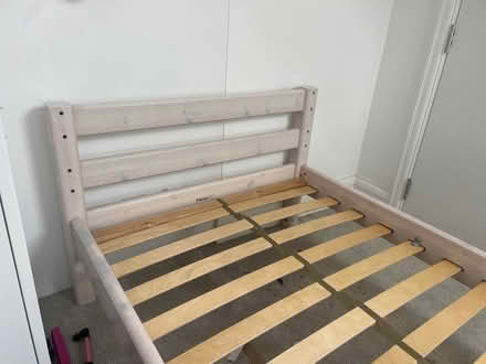 Photo of free Single bed frame - white wooden (Molesey KT8) #4