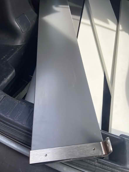 Photo of free 3 White wooden shelves with Brush steel brackets (Bow Brickhill MK17) #2