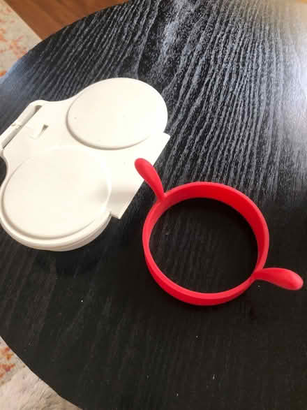Photo of free Egg poacher and 2 egg rings (Bedfont) #1