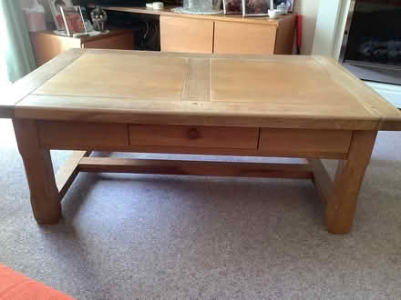 Photo of free Coffee Table - solid wood 1 drawer (Grange Estate, Letchworth SG6) #2