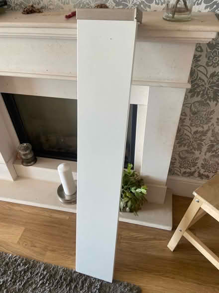 Photo of free 3 White wooden shelves with Brush steel brackets (Bow Brickhill MK17) #1