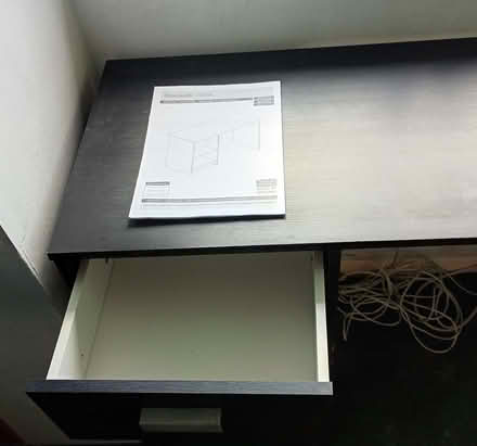 Photo of free Desk with side drawer and shelf (Harlington UB3) #2