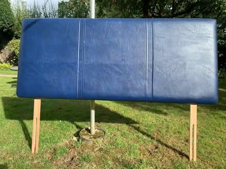 Photo of free Headboard 4’ 6” navy faux leather (Little Paxton) #1