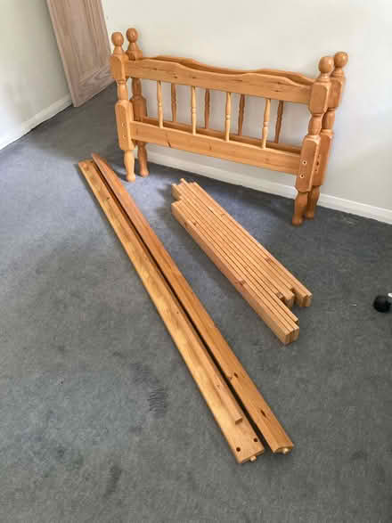Photo of free Pine bed frame and mattress (Marlow Bottom SL7) #4