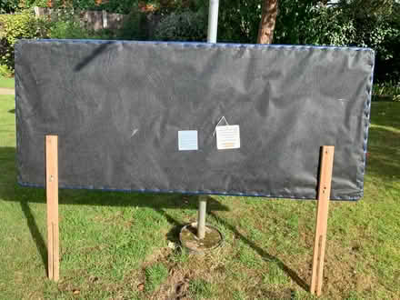 Photo of free Headboard 4’ 6” navy faux leather (Little Paxton) #2