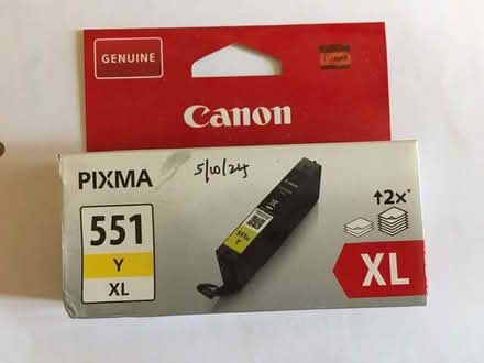 Photo of free Cartridge for inkjet printer, Canon 551XL, yellow (Roebuck SG2) #1