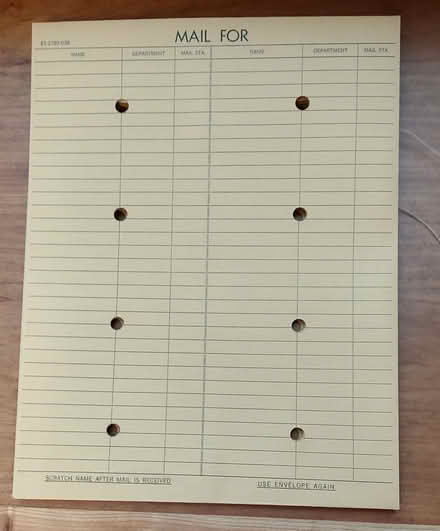 Photo of free inter-office envelopes ((south) Central Park - Denver) #1