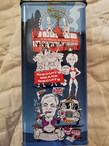 Photo of free Funny brexit biscuits tin (NW10) #2
