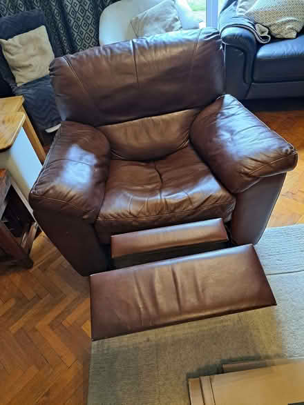 Photo of free Leather recliner chair (Lawn SN3) #2