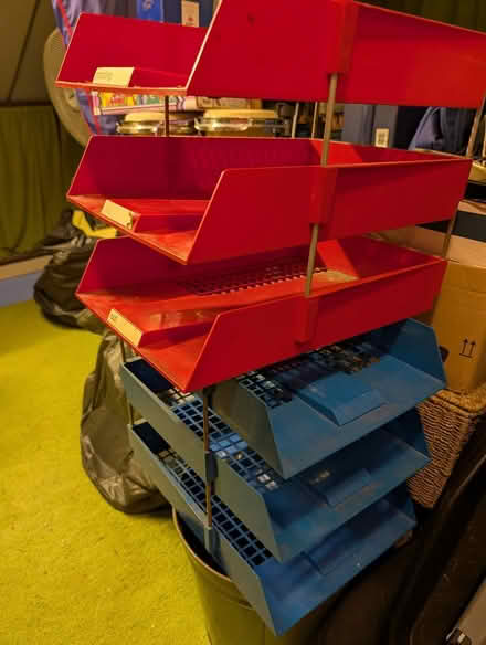 Photo of free 2 x desk in trays blue and red (CH44 Wallasey) #1