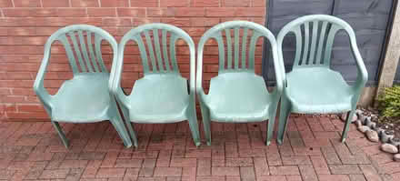Photo of free 4 plastic patio chairs ST3 (Star yard ST3) #1