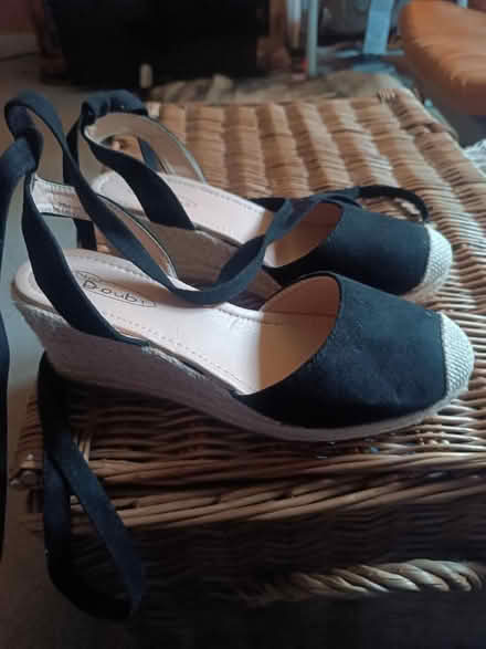 Photo of free Black Lace Up Espadrille Wedges (Hanwell W7) #1