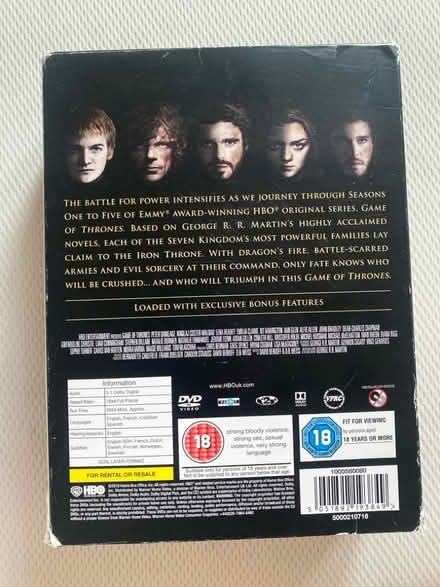 Photo of free Game of Thrones DVD (Seasons 1-5) (Crookesmoor S10) #2