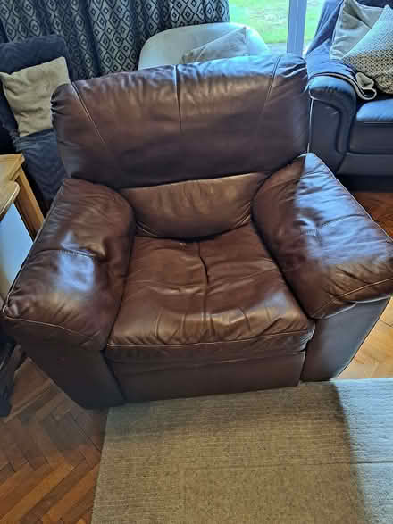 Photo of free Leather recliner chair (Lawn SN3) #1