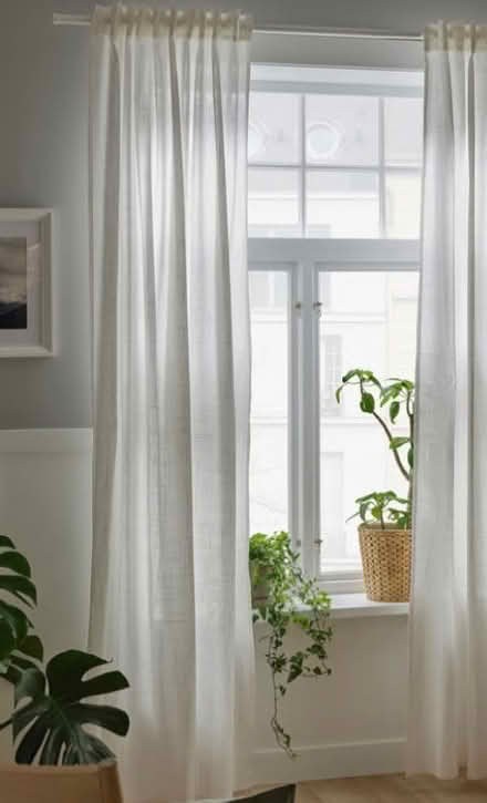 Photo of free White Sheer ‘linen esq “ curtains (Ravenscourt Park W6) #1