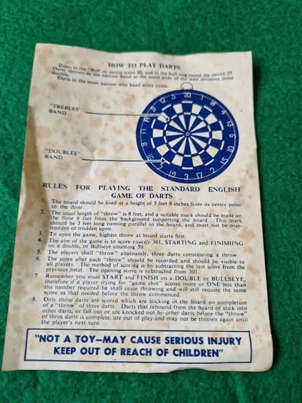 Photo of free Dartboard, instructions and darts (Hindhead, Surrey) #4