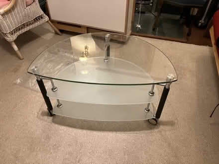 Photo of free Glass and chrome TV stand (Bowness on Windermere LA23) #1