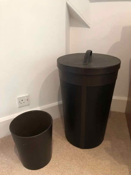 Photo of free Dark brown laundry basket & bin (Bodicote OX15) #1