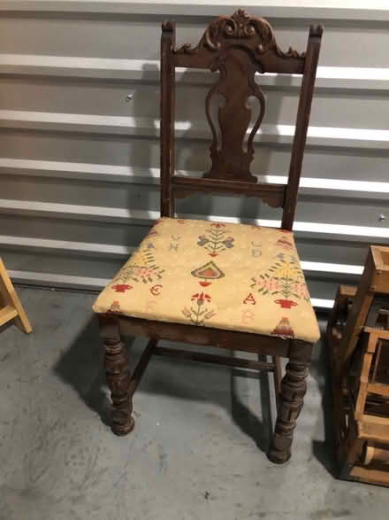 Photo of free Antique chair embroidered seat (Frederick, MD) #1