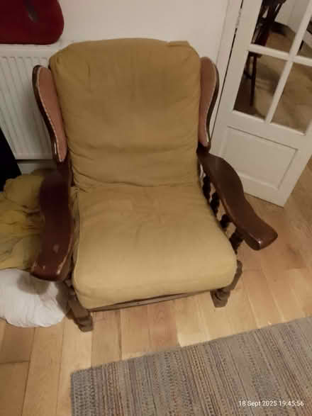 Photo of free Broken woodframed armchair (Round Hill BN2) #2