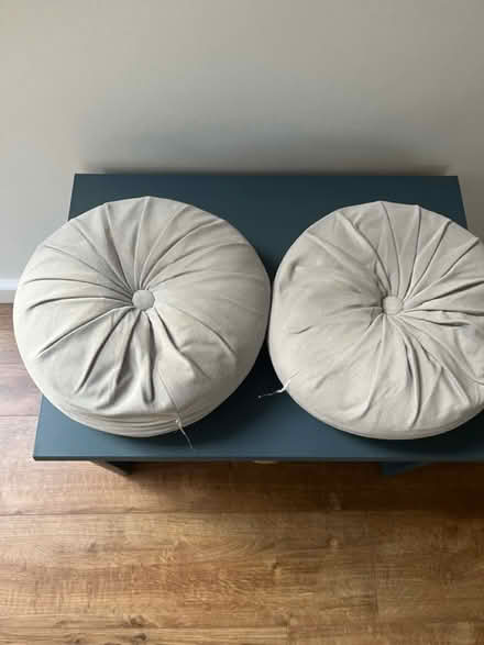Photo of free 2 pleated round cushions (Keighley) #1