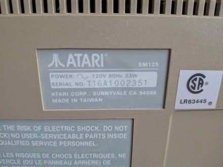Photo of free Atari SM125 Computer Monitor (Glebe / Dow's Lake) #2