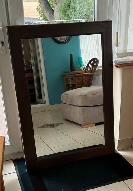 Photo of free Large wood framed mirror 108 x 78cm (Mansfield nottinghamshire) #1