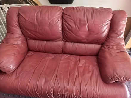 Photo of free Red leather 2 seater (Everton Hills) #2