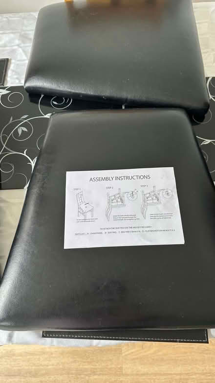 Photo of free chair seats x4 black leather (CT5) #2