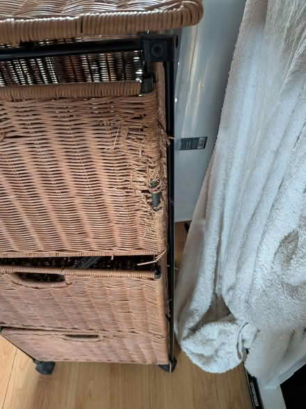 Photo of free 3 high wicker basket stand (Bracklesham Bay PO20) #2