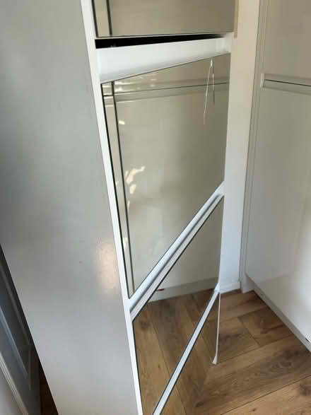 Photo of free Shoe cabinet cupboard storage white mirror (Heartsease NR7) #1