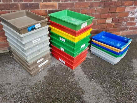 Photo of free 25 used Plastic trays, job lot (Hillsborough Sheffield S6) #1