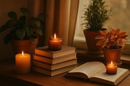 Photo of Candles, Books, and Houseplants (Greenwich Village) #1