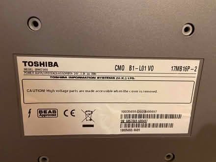 Photo of free Toshiba 20" Flat Screen Television - Model 20WLT56B (Hilton DE65) #3