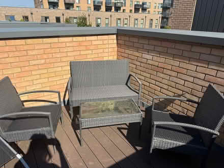 Photo of free 3-seat garden set with glass table (Trumpington) #1