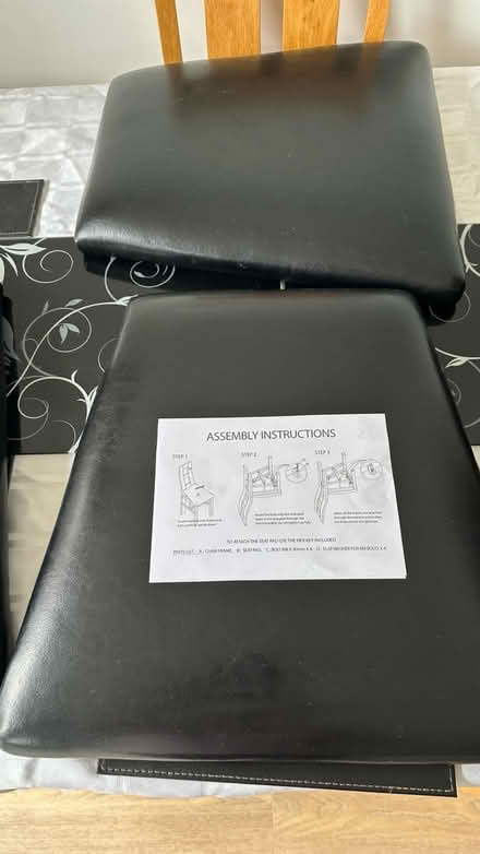 Photo of free chair seats x4 black leather (CT5) #1